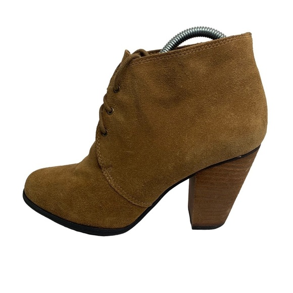 BCBG Generation Pl-Paxton Style Whiskey Color Suede Lace Bootie 3.5” Heel Bootie - Picture 4 of 8